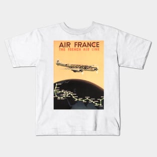 AIR FRANCE The French Air Line Advertisement Vintage Travel Kids T-Shirt